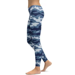 Denim Camo Print Leggings