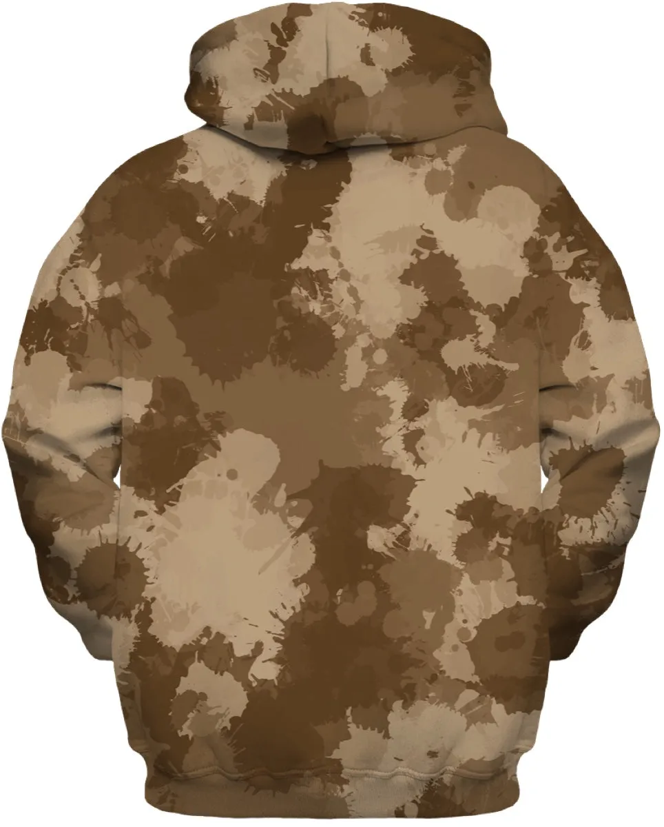 Desert Camo Paint Splatter Zip-Up Hoodie