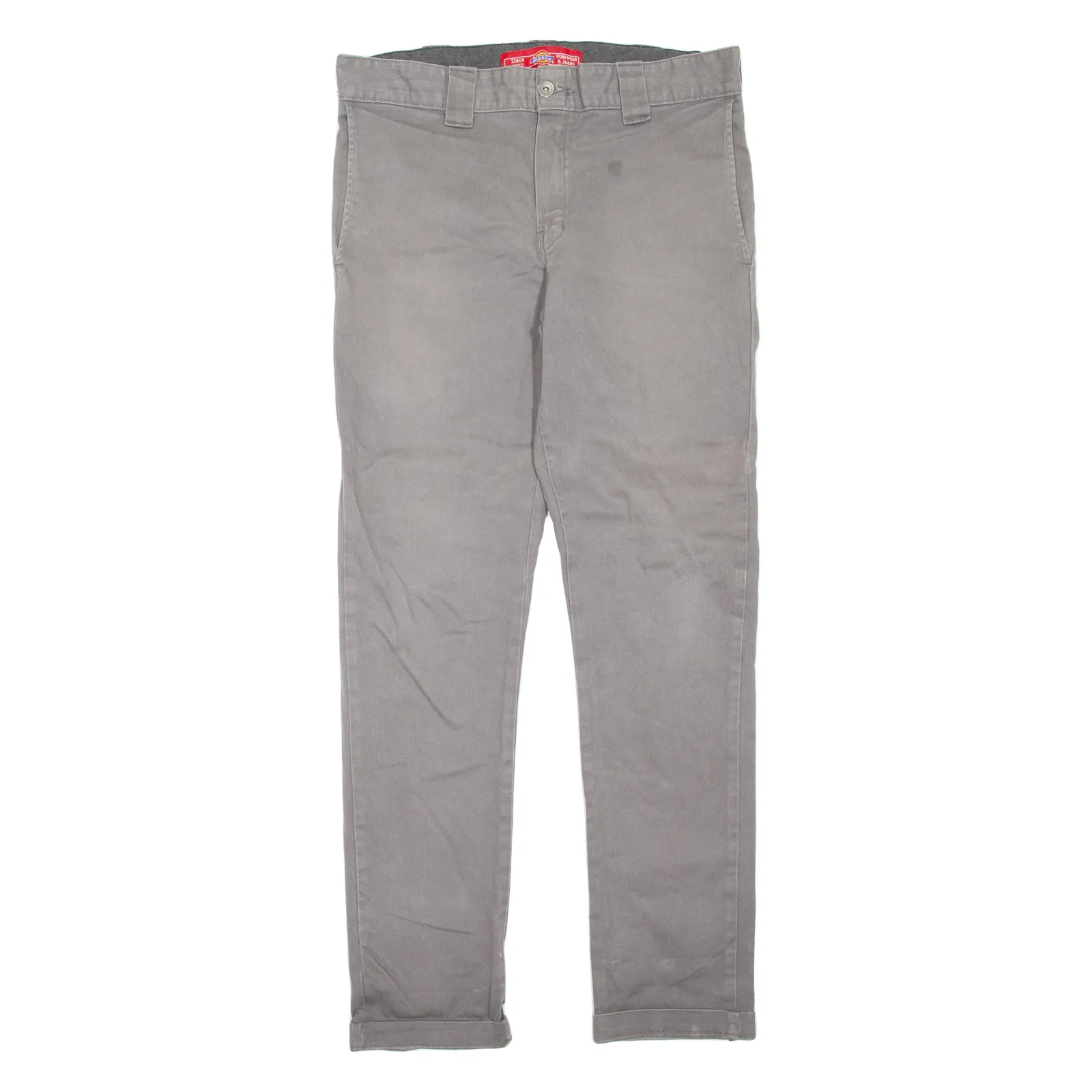 DICKIES Workwear Mens Trousers Grey Slim Skinny W34 L30