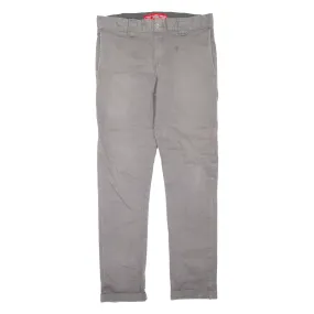 DICKIES Workwear Mens Trousers Grey Slim Skinny W34 L30