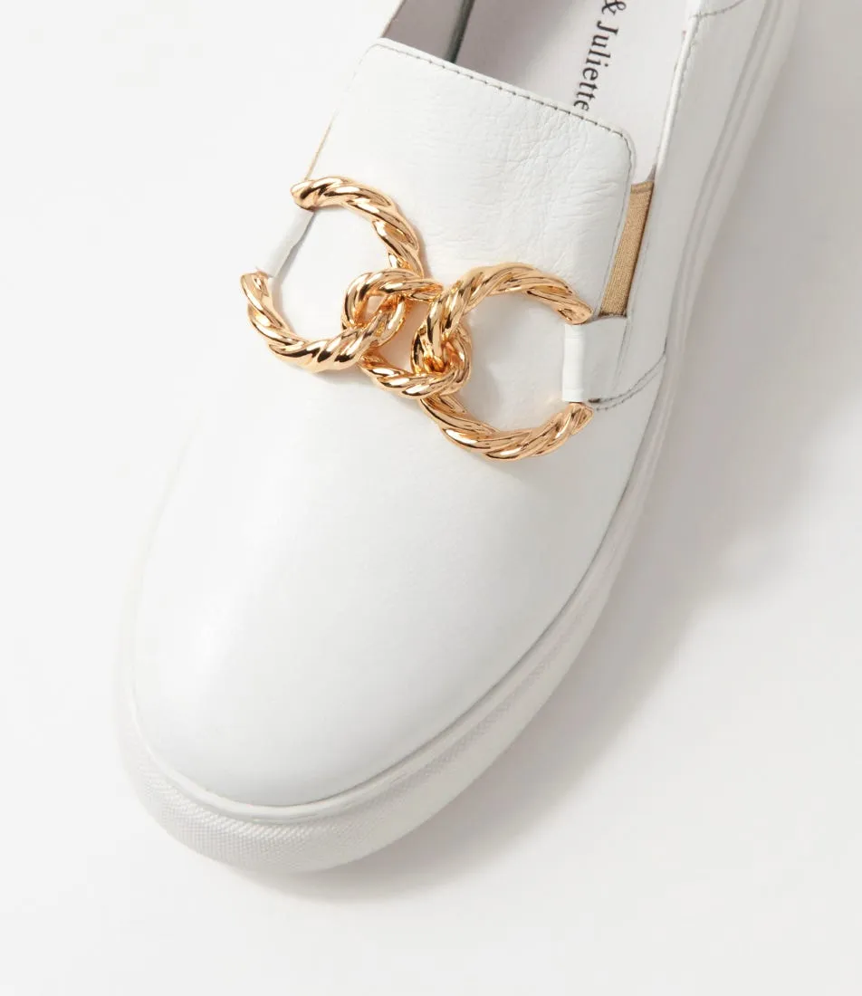 DJANGO & JULIETTE Yanky White Leather Sneakers