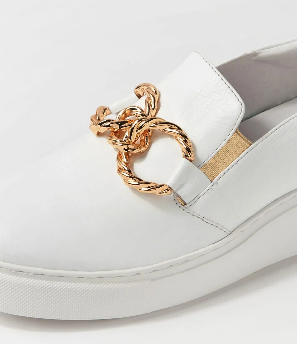 DJANGO & JULIETTE Yanky White Leather Sneakers