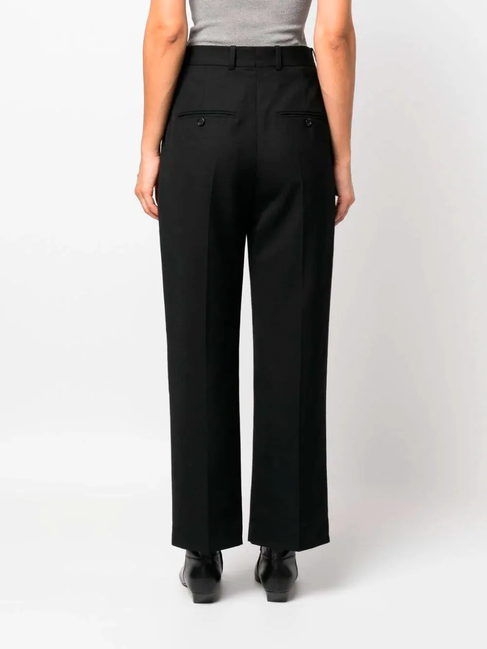 Double-pleated tailored trousers