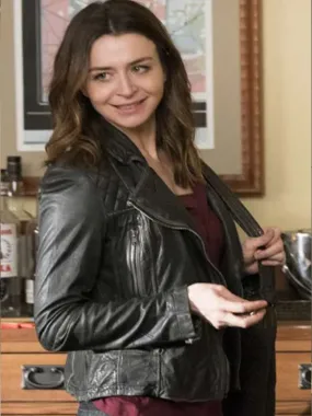 Dr. Amelia Shepherd Grey's Anatomy S13 Black Leather Jacket