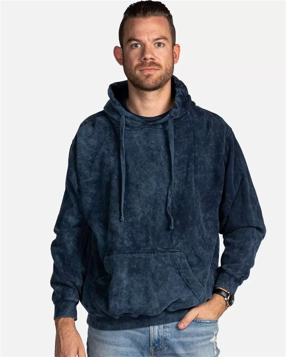 Dyenomite 854MW Premium Fleece Mineral Wash Hooded Sweatshirt SKU: 854MW