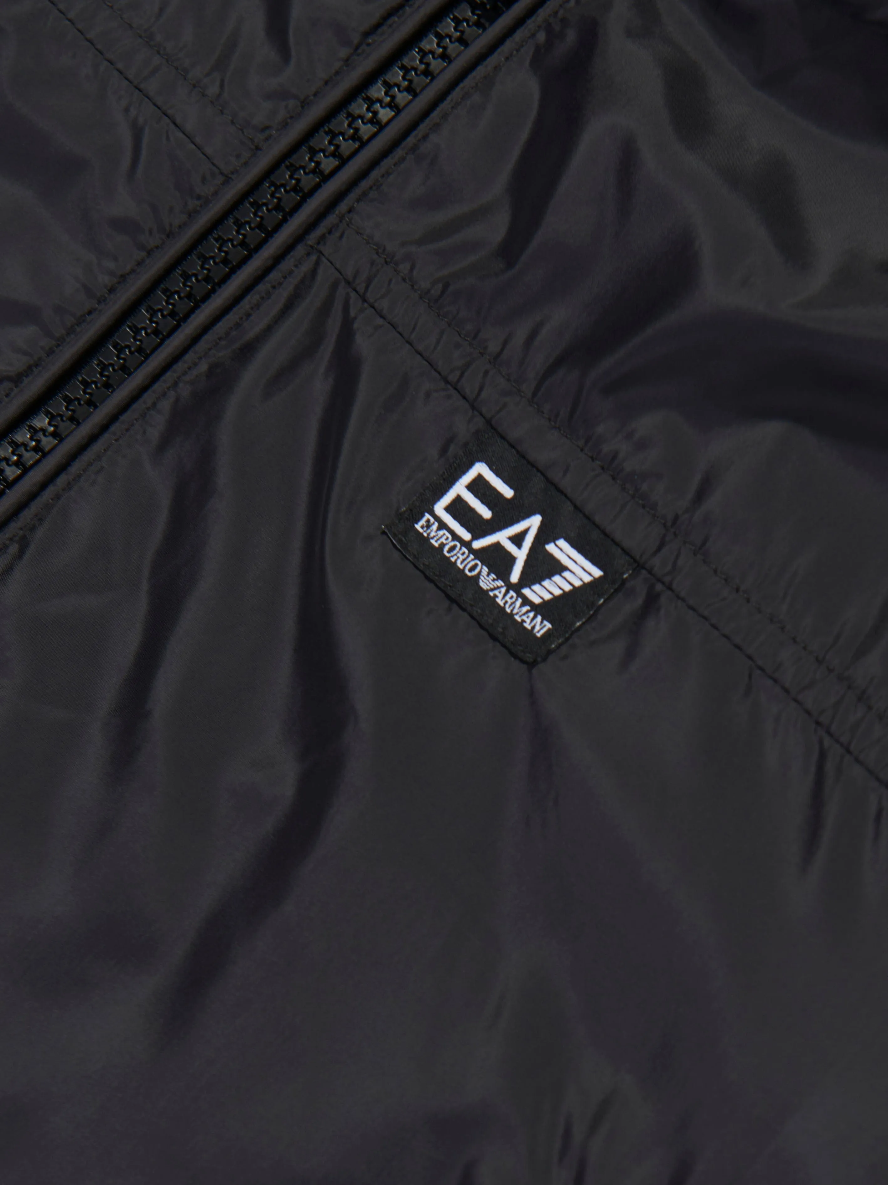 EA7 Emporio Armani Boys Zip Up Hooded Jacket in Black