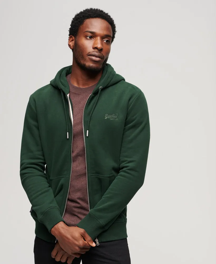 Essential Logo Zip Hoodie | Forest Green