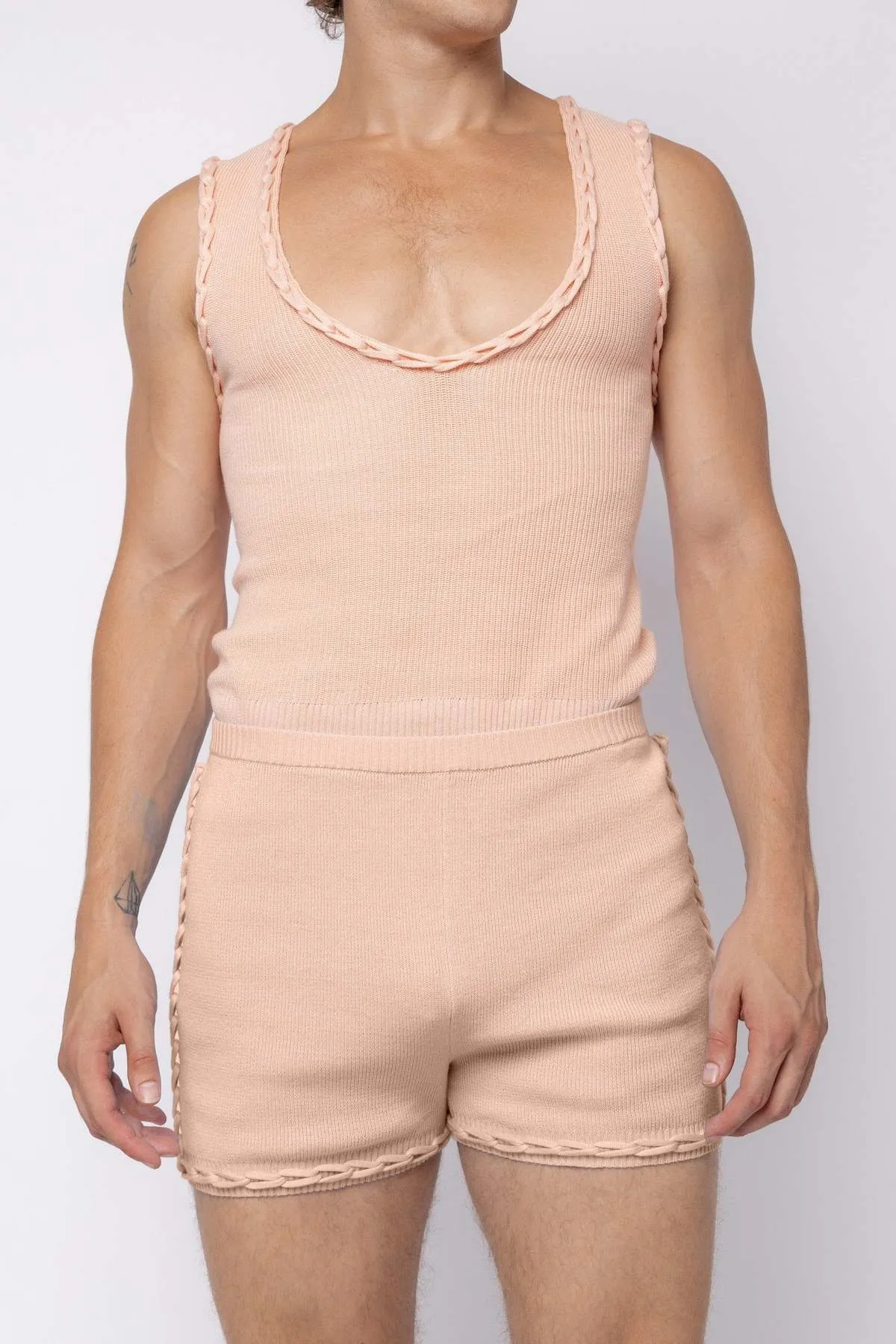 FANG Chain Link Knitted Vest - Peach