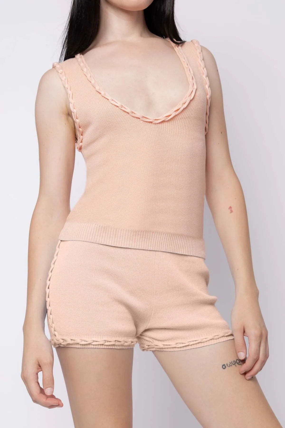 FANG Chain Link Knitted Vest - Peach