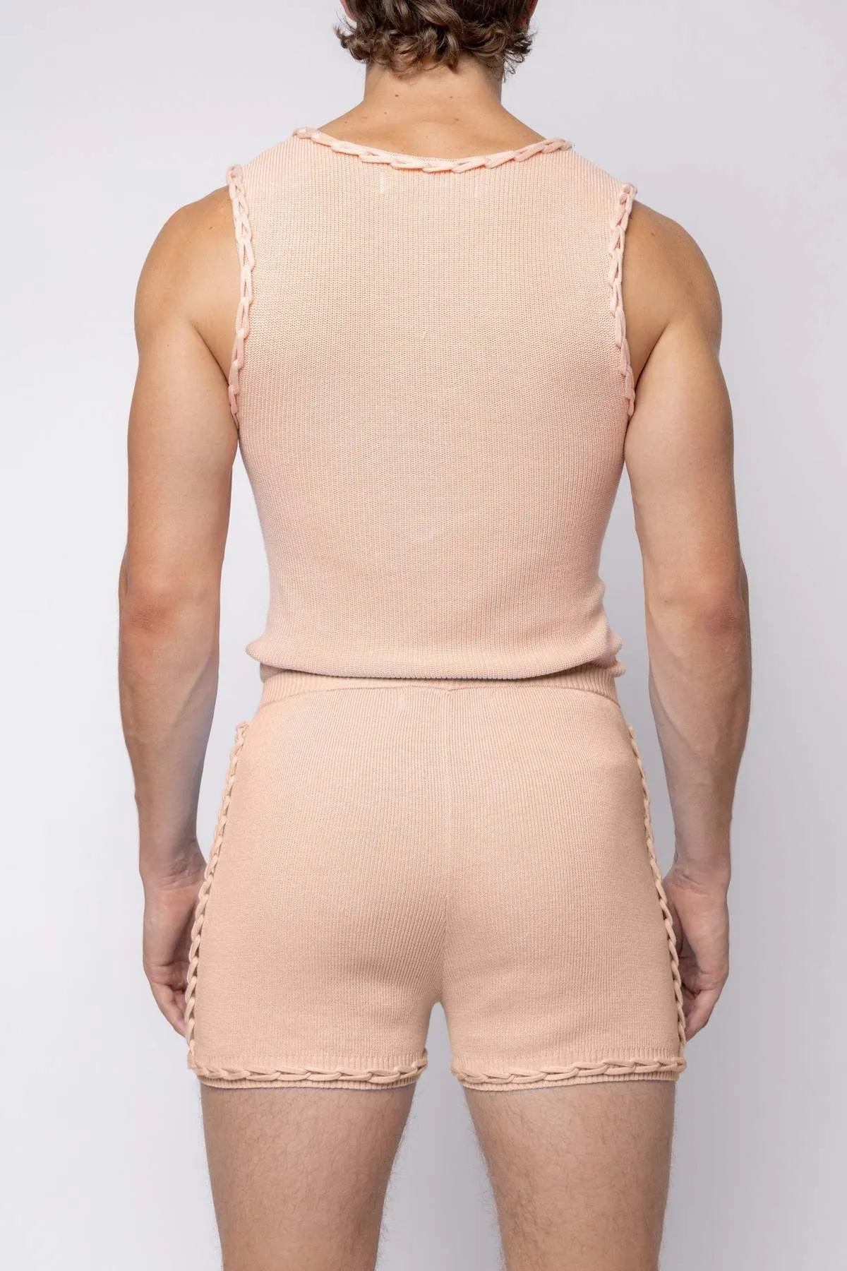 FANG Chain Link Knitted Vest - Peach