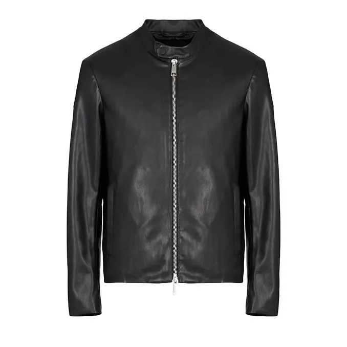 FAUX LEATHER JACKET Man Black