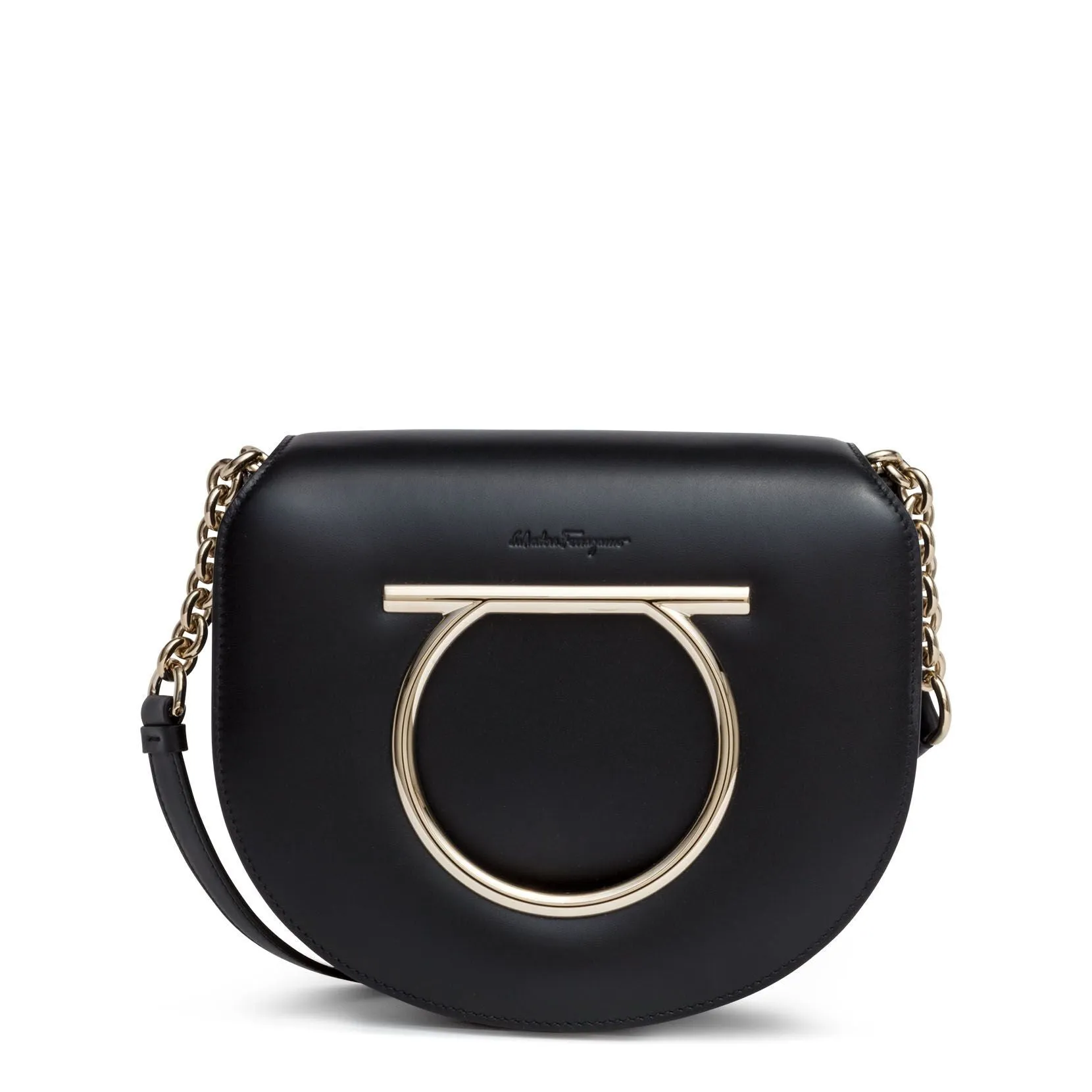 Ferragamo Gancino black leather bag