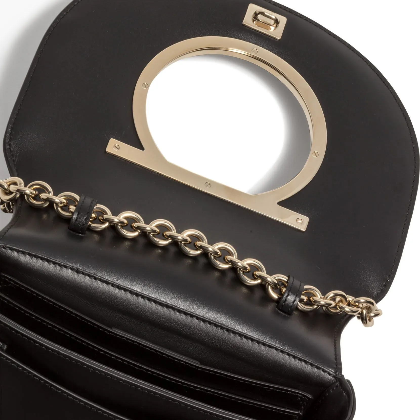 Ferragamo Gancino black leather bag