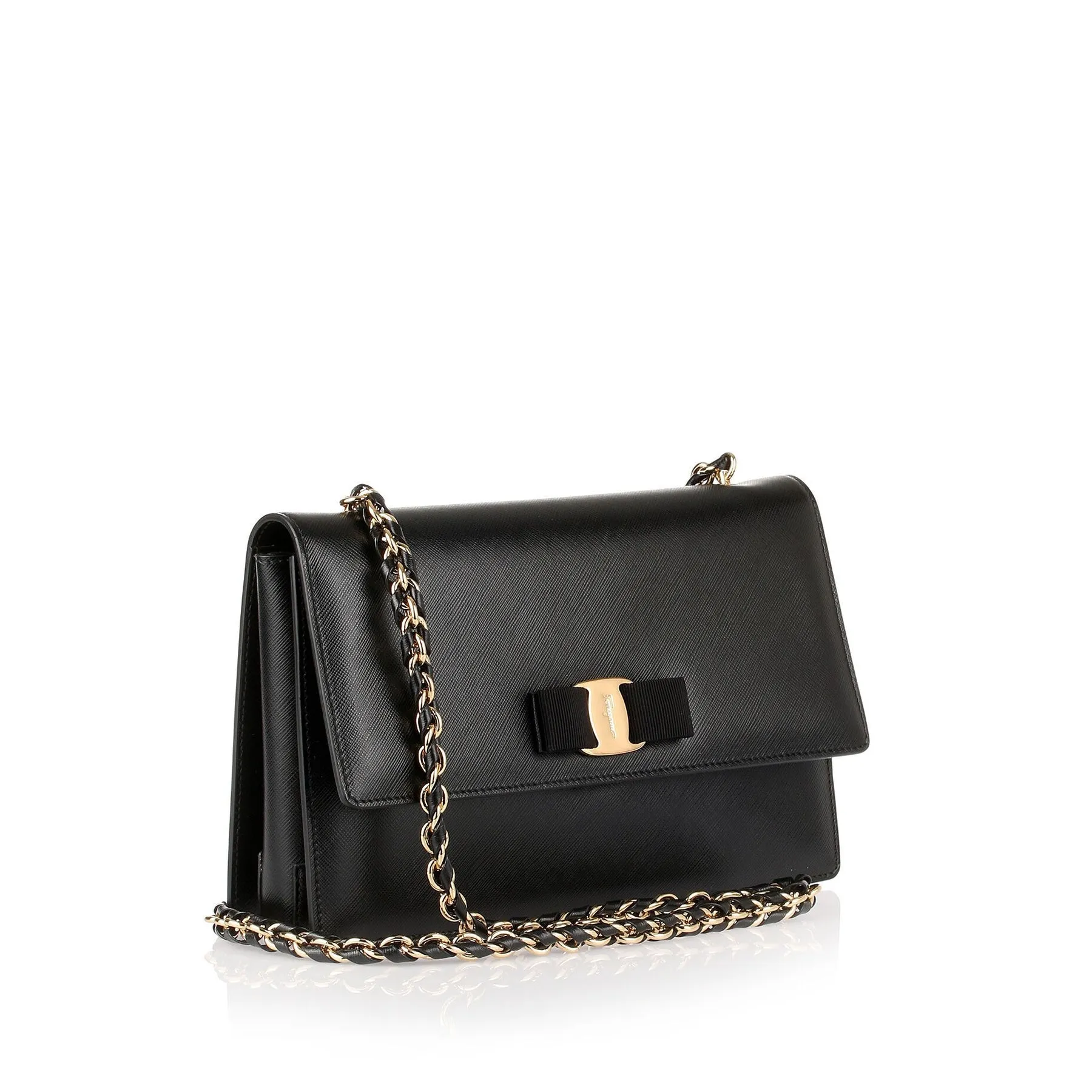 Ferragamo Ginny black leather shoulder bag