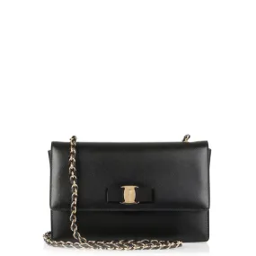 Ferragamo Ginny black leather shoulder bag