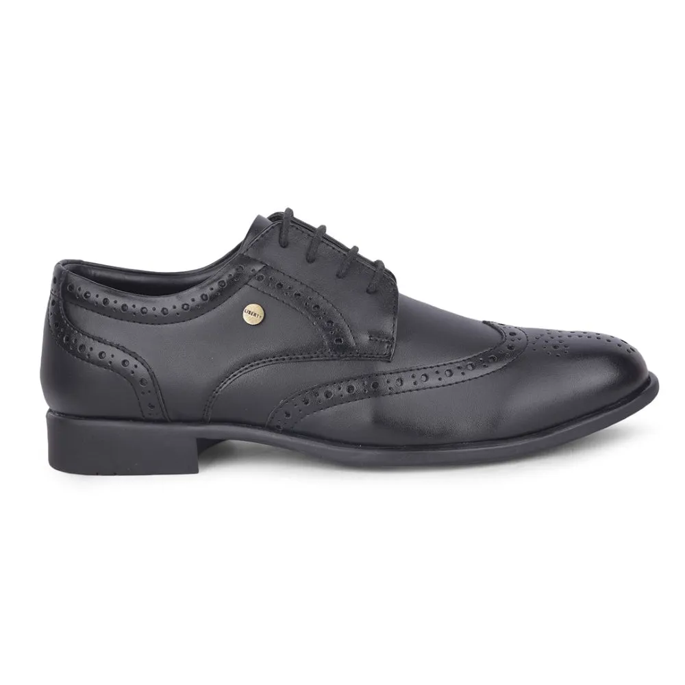 Fortune Black Formal Lacing Oxford Shoes For Men ROMANIO-1E By Liberty