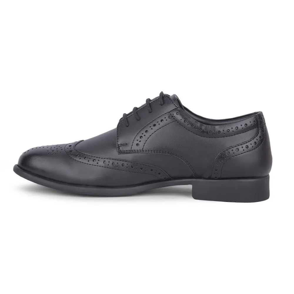 Fortune Black Formal Lacing Oxford Shoes For Men ROMANIO-1E By Liberty