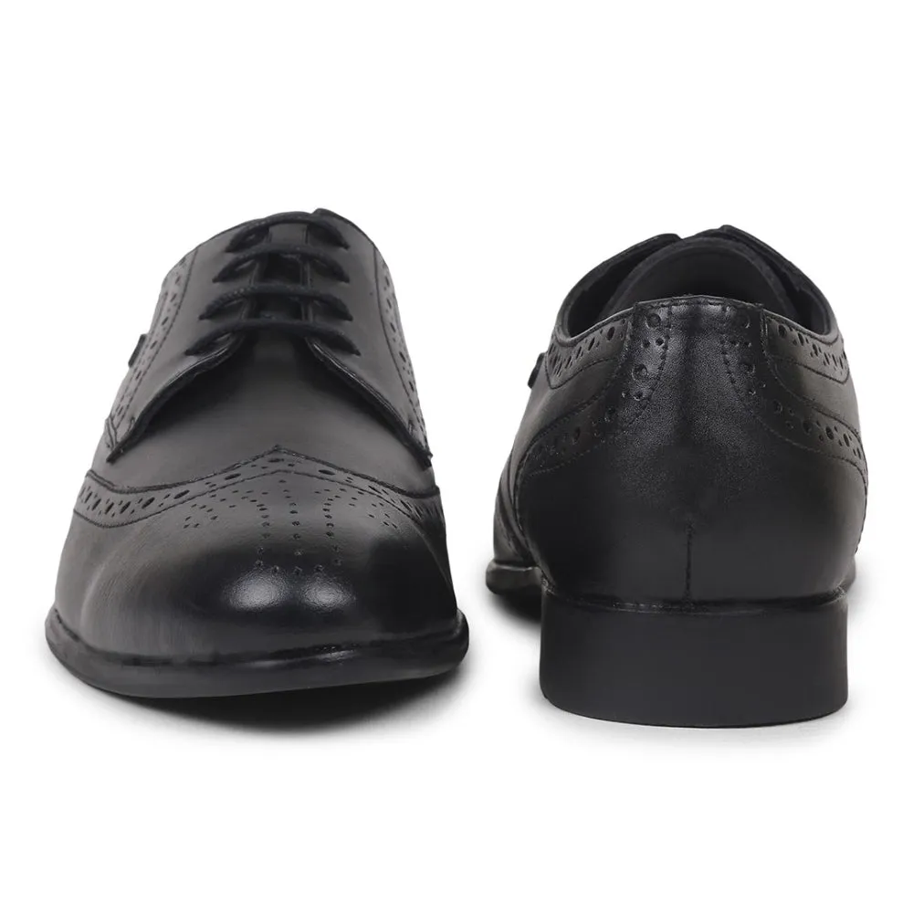 Fortune Black Formal Lacing Oxford Shoes For Men ROMANIO-1E By Liberty