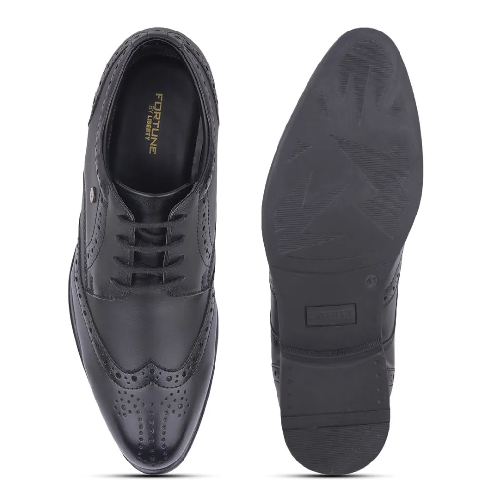 Fortune Black Formal Lacing Oxford Shoes For Men ROMANIO-1E By Liberty