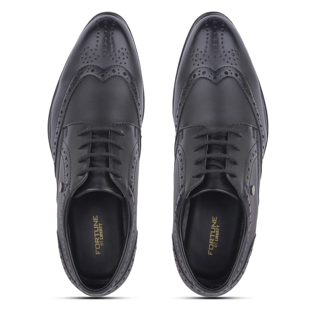 Fortune Black Formal Lacing Oxford Shoes For Men ROMANIO-1E By Liberty