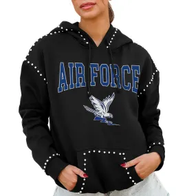 Gameday Couture  Air Force Falcons Women's Black Studded Pullover Hoodie