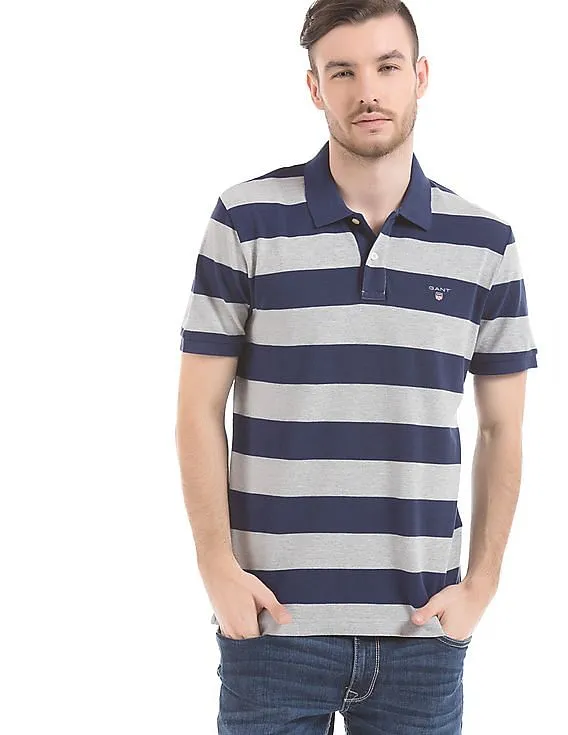 Gant Striped Short Sleeve Polo Shirt