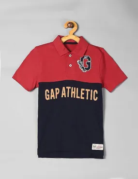 GAP Boys Red Graphic Polo Shirt