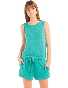 GAP Women Green Softspun Knit Scoop Back Romper