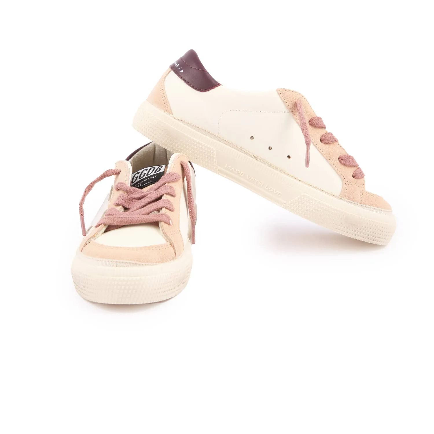 Golden Goose White, Pink And Purple May Sneakers For Girls