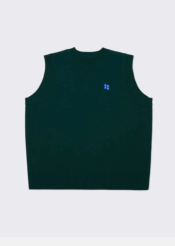 Green TRS Tag Knitted Vest - Green