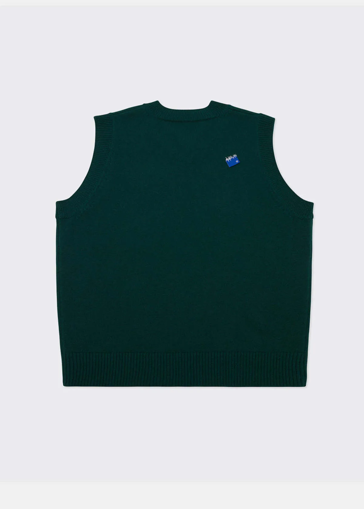 Green TRS Tag Knitted Vest - Green