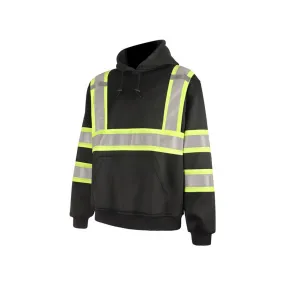 GSS Non-ANSI Enhanced Visibility Black Two-Tone Reflective Pullover Hoodie 7007