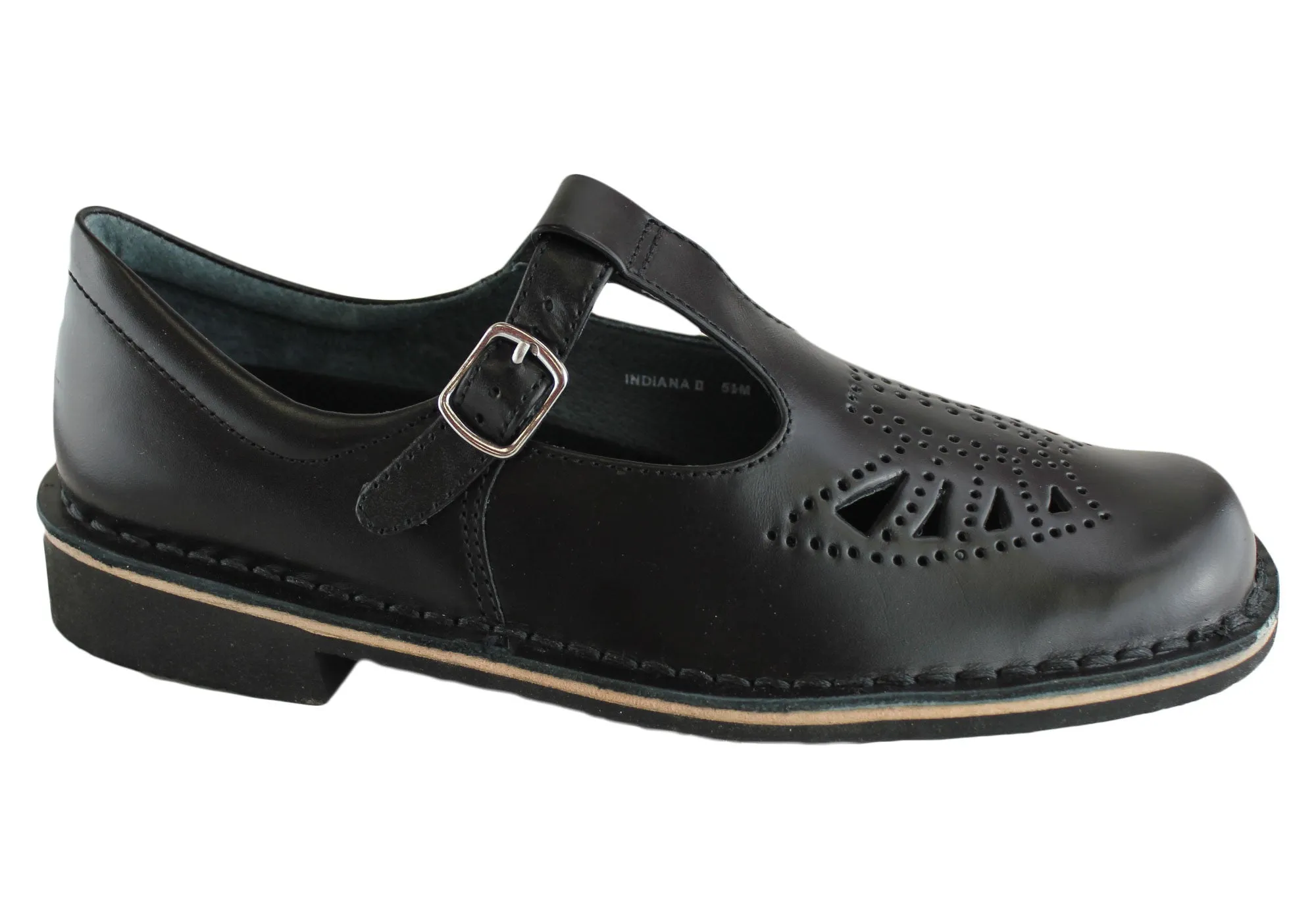 Harrison Indiana II T-Bar Junior Girls Leather School Shoes