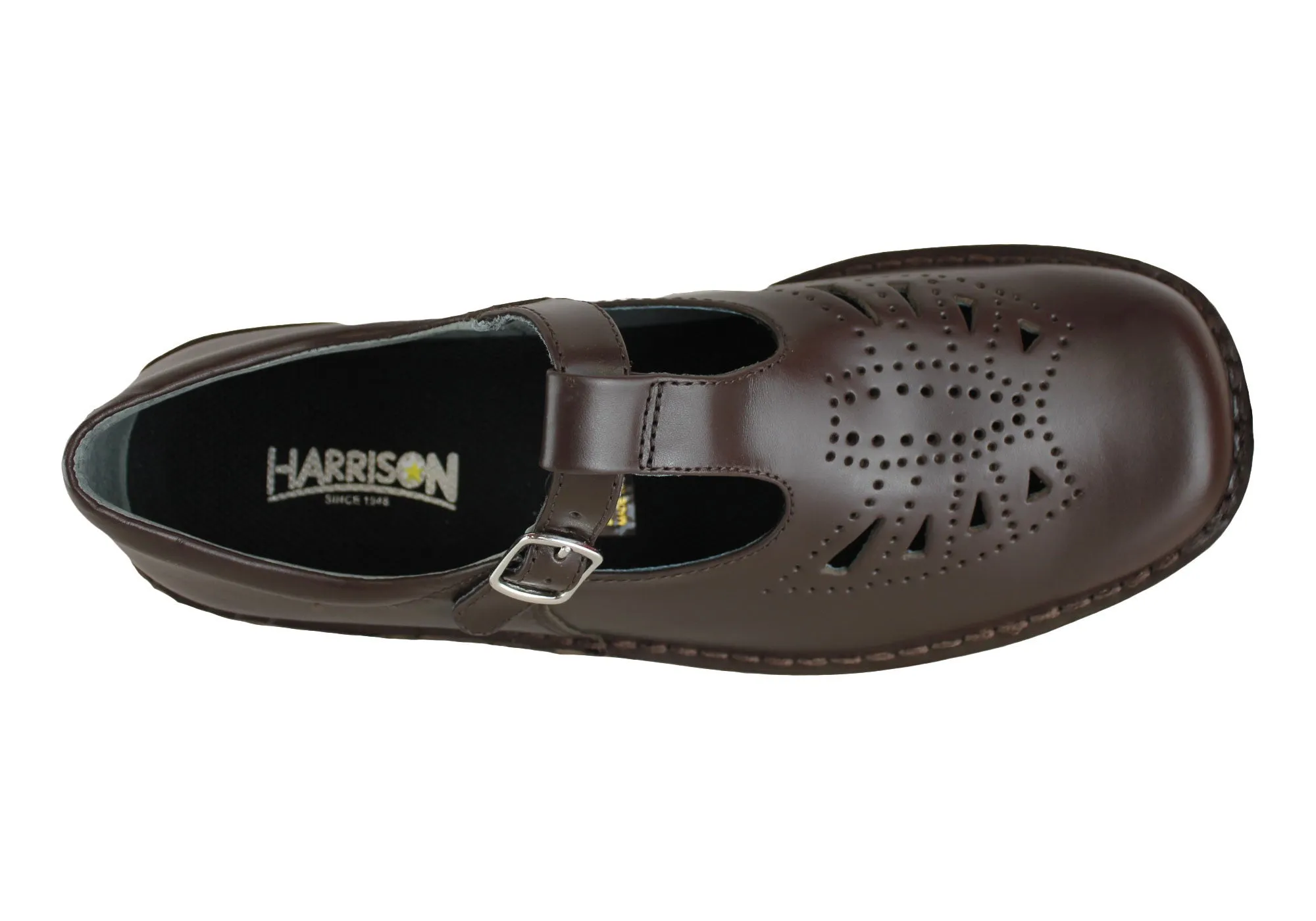 Harrison Indiana II T-Bar Junior Girls Leather School Shoes