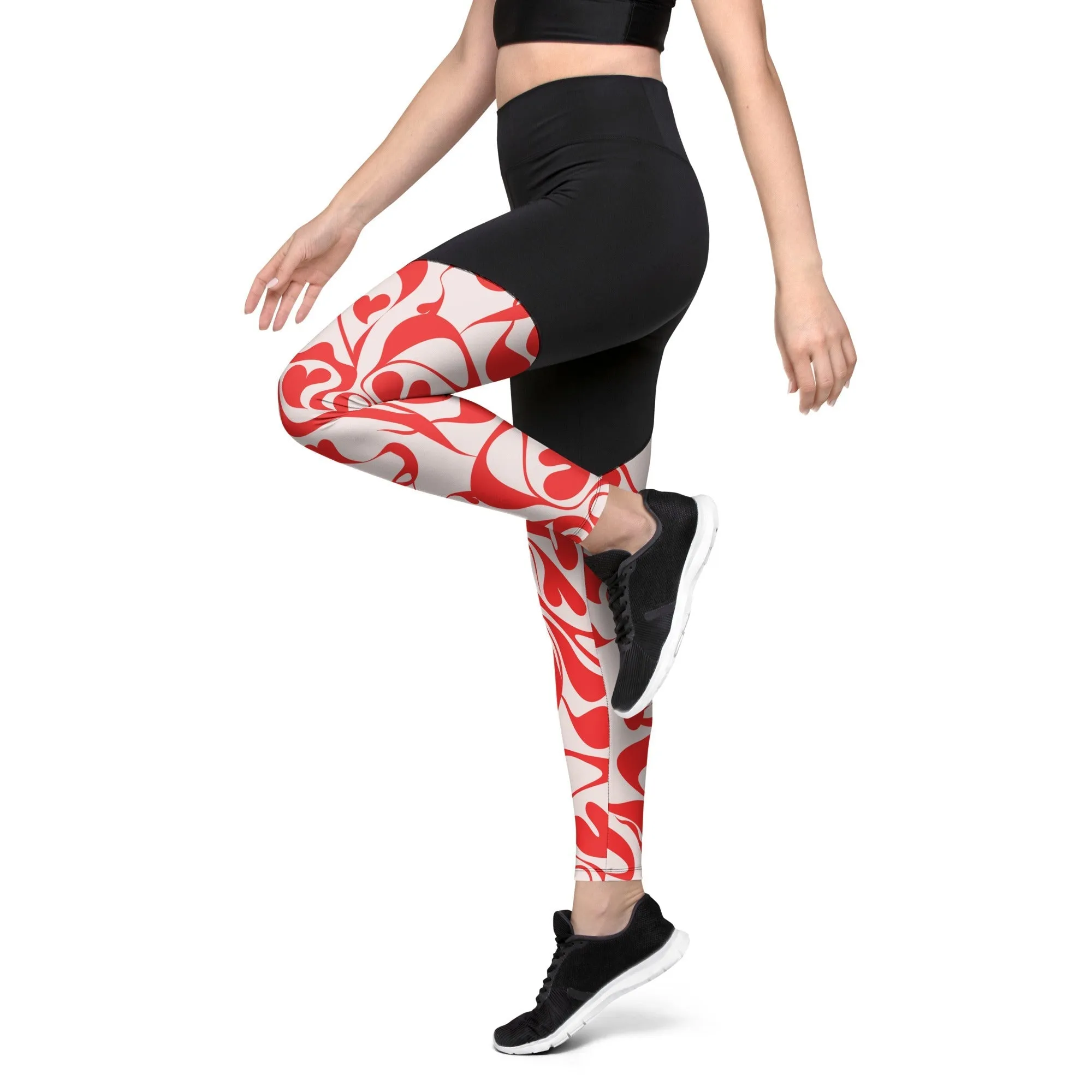 Heart Swirl Compression Leggings