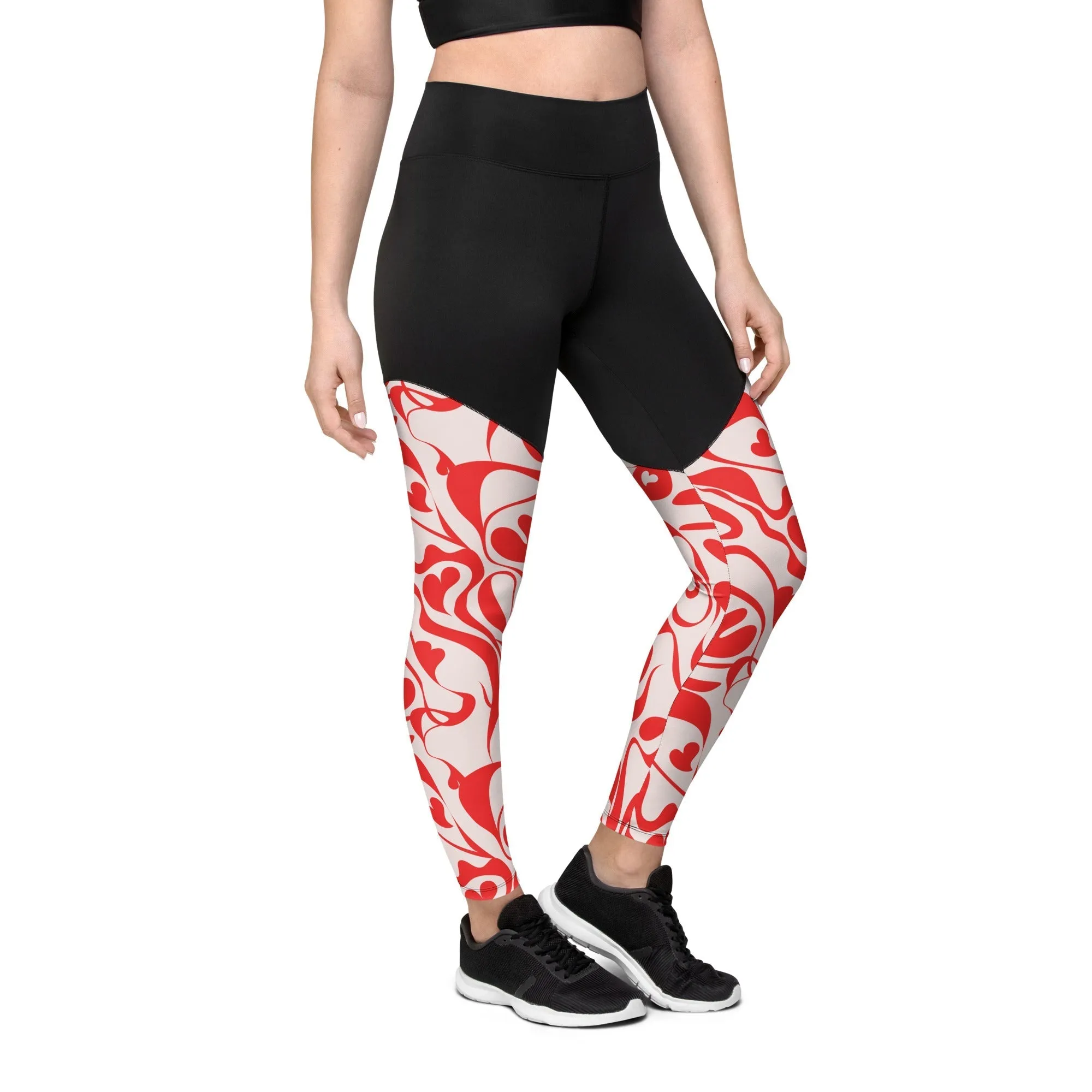 Heart Swirl Compression Leggings