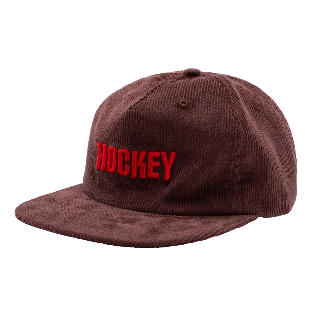 Hockey Corduroy 5-Panel Hat Brown