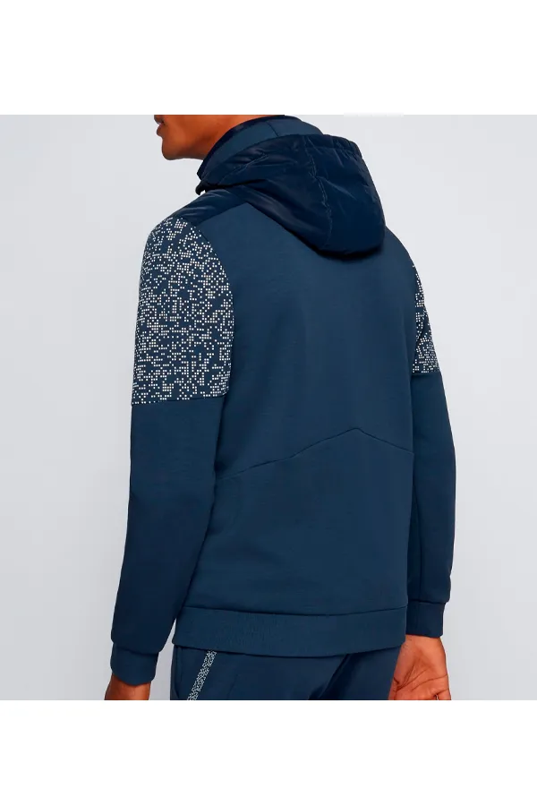 Hugo Boss Sybrid Zip Hoodie Navy