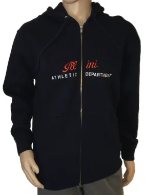 Illinois Fighting Illini Step Ahead Zip Up Hoodie Navy Sweatshirt Jacket (M)