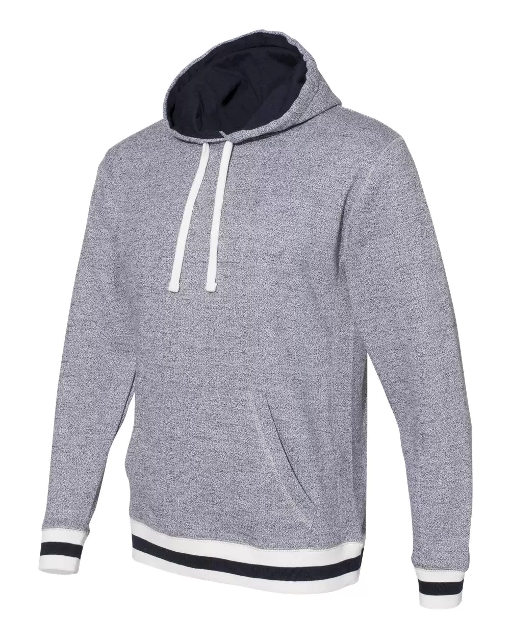 J America 8701 Peppered Fleece Lapover Hooded Pullover SKU: 8701