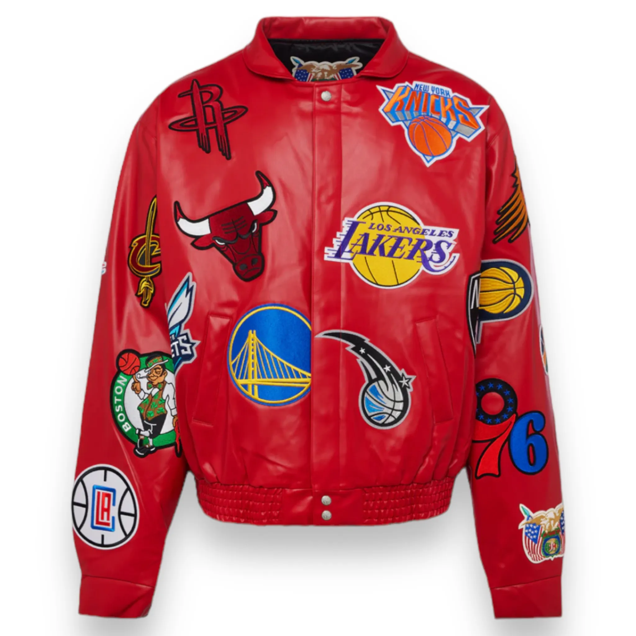 Jeff Hamilton NBA Collage Vegan Lather Jacket - Daniel's Leather