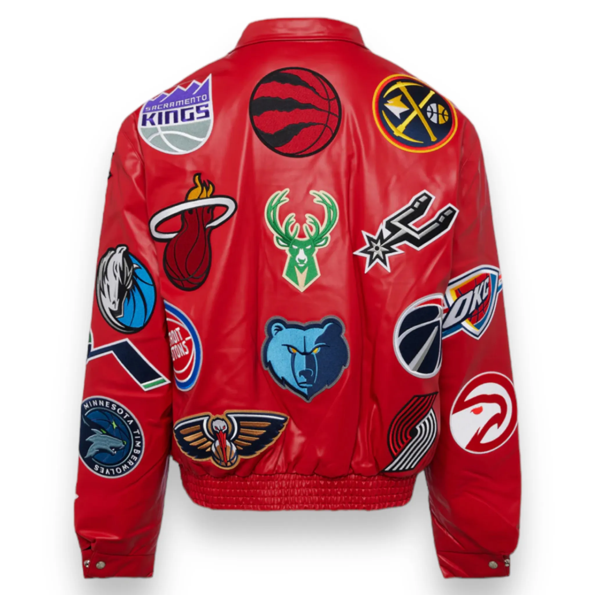 Jeff Hamilton NBA Collage Vegan Lather Jacket - Daniel's Leather