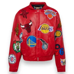 Jeff Hamilton NBA Collage Vegan Lather Jacket - Daniel's Leather