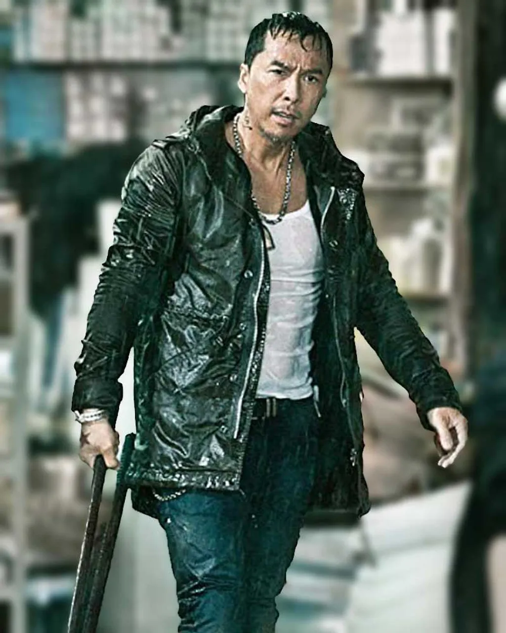 John Wick Chapter 4 Donnie Yen Leather Hooded Jacket