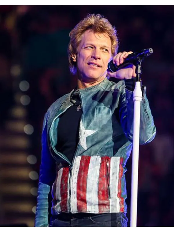 Jon Bon Jovi Concert Captain America Leather Jacket