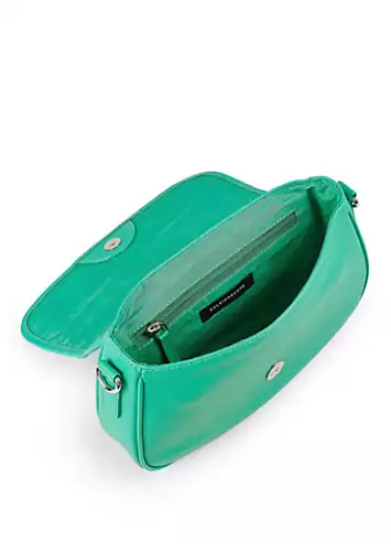 Kaleidoscope Jade Green Leather Weave Shoulder Bag | Grattan