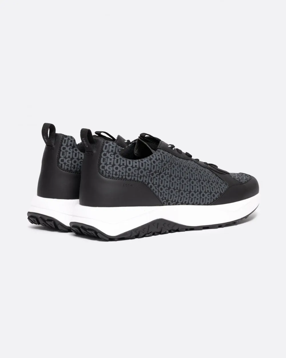 Kane Runn Mens Mixed-Material Trainers with Repeat Logo Details 