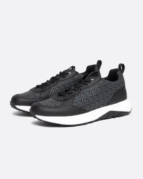 Kane Runn Mens Mixed-Material Trainers with Repeat Logo Details 