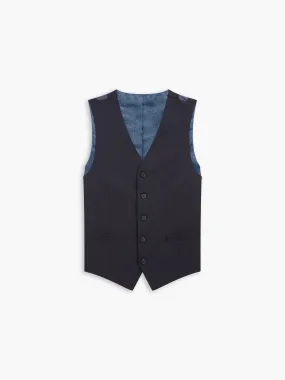 Kennington Wool Slim Navy Waistcoat