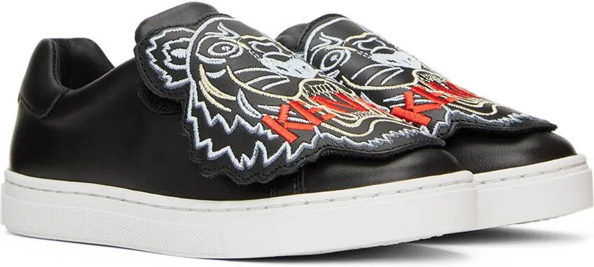 Kenzo Kids Black & Red Tiger Sneakers